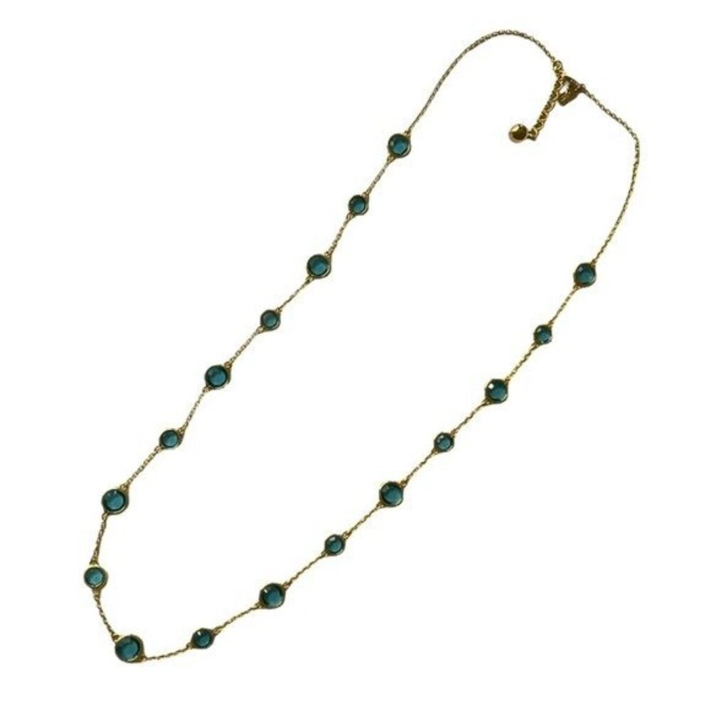 kate spade long scatter necklace with teal crystals